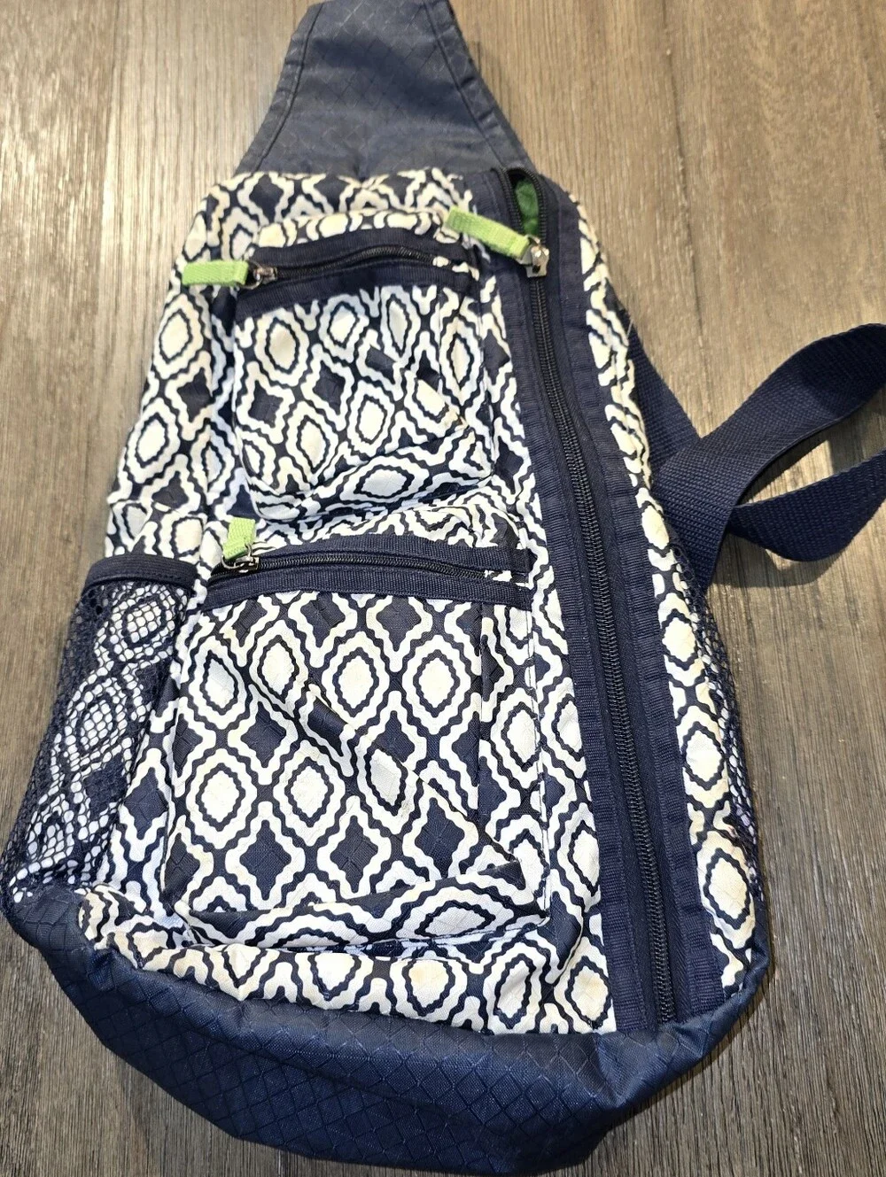Thirty One Blue/white Shoulder Bag/sling/cross Body